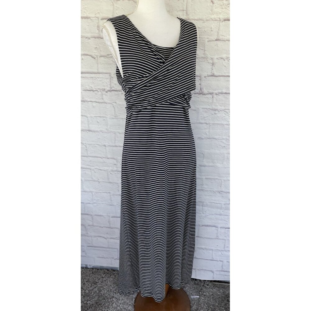 Cabi Women's Dress Sleeveless Striped Stretchy  Midi Maxi Tank Size Large